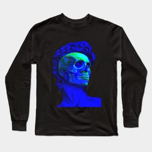 David Skull Interactive Yellow&Blue Filter T-Shirt By Red&Blue Long Sleeve T-Shirt